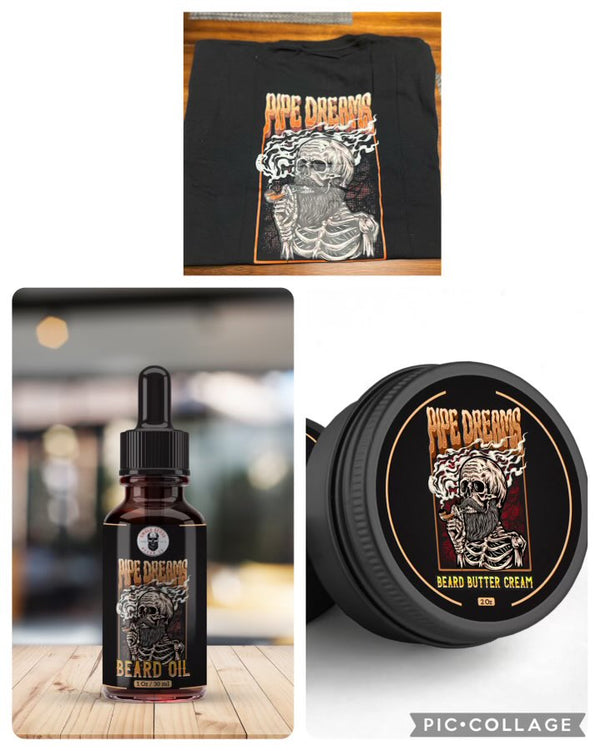 Pipe Dreams shirt beard oil and butter combo
